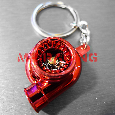#ad Red Chrome Spinning Turbo Turbocharger Auto Racing Tuning Part Keychain Keyring $7.99