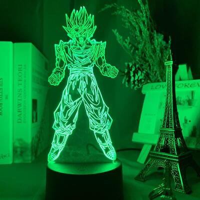 #ad 3D LED illusion Goku Dragon Ball Z USB 7Color Night Light Lamp Bedroom $19.99