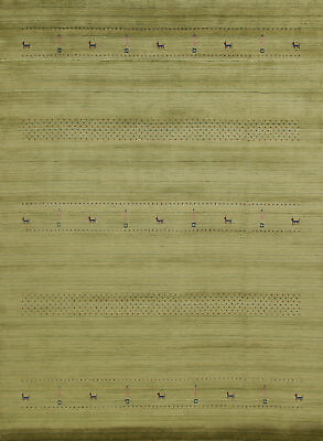 #ad Green Handmade Indian Rug Wool Gabbeh Area Rug 8x10 ft $463.55