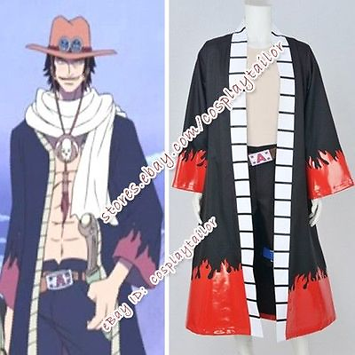 #ad One Piece Portgas D. Ace Cosplay Costume Anime Outfit Full Set Halloween New $93.99