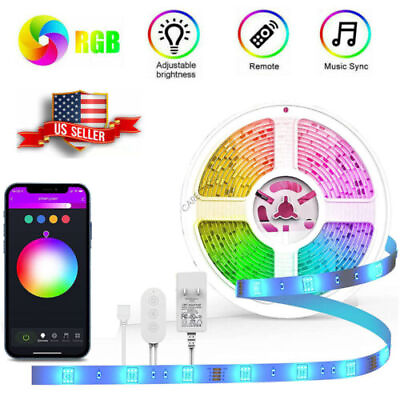 #ad App Control Music Sync LED Strip Lights Light Belt with Timer Easy to Install US $8.99