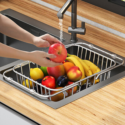 #ad Dish Drainer Expandable Stainless Steel Dish Drying Rack Kitchen Dish Drainer $23.99