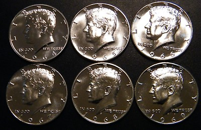 #ad 1964 1965 1966 1967 1968 S 1969 S Kennedy Proof Half Dollar 6 Coin Set Silver US $79.95