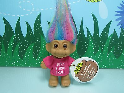 #ad LUCKY BINGO TROLL w RAINBOW HAIR 3quot; Russ Troll Doll NEW STORE STOCK $34.95