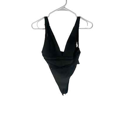 #ad Nasty Gal Black Semi Sheer One Piece Swim Bathing Suit Women#x27;s Size US 0 $19.99
