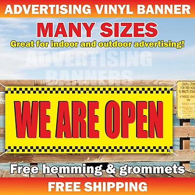 #ad WE ARE OPEN Advertising Banner Vinyl Mesh Sign Flag New Store Grand Welcome $219.95