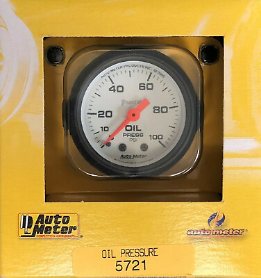 #ad Auto Meter 5721 Phantom Oil Pressure Gauge Mechanical 0 100 PSI 2 1 16quot; $82.99