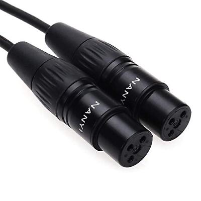 #ad 2pcs XLR Female to Female Splitter Microphone Cable XLR to XLR Patch Cables ... $27.65