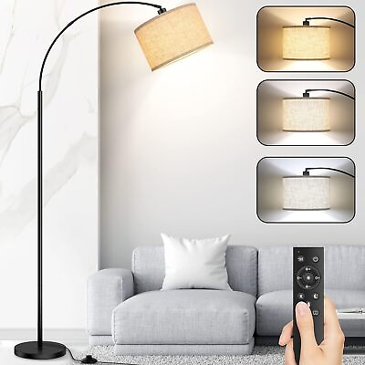 #ad #ad Arc Floor Lamps for Living Room Modern Remote Control Standing Lamp Beige $75.35