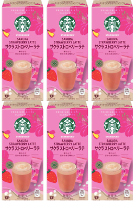 #ad FINAL MARKDOWN Japan 6 Box Starbucks Premium Sakura Strawberry Latte Powder $25.49
