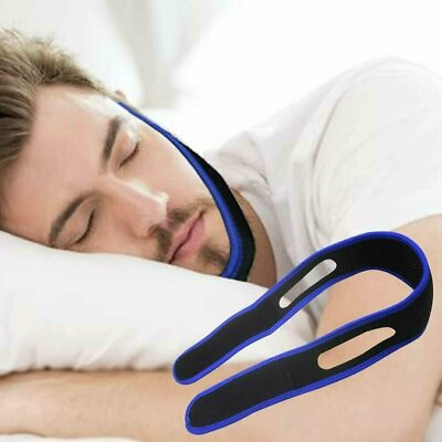 #ad Snore Stop Belt Anti Snoring Cpap Chin Strap Sleep Apnea Jaw Solution BLUE TMJ $2.99