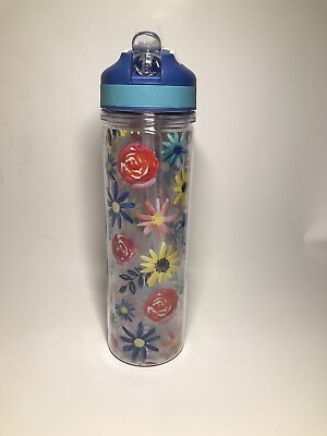 #ad NEW Garden Party Double Wall Water Bottle BPA Free 23 Oz Floral Spring $16.99