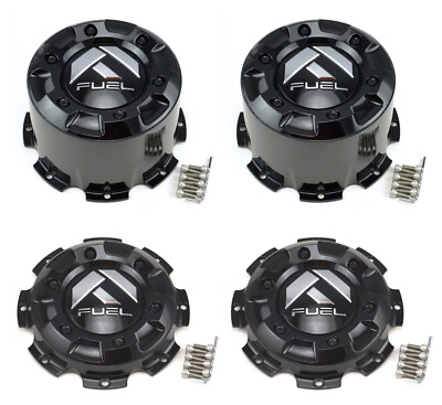 #ad NEW Fuel Front Rear Dually Wheel Center Caps Set Black 8 Lug D536 D574 D538 D436 $125.00