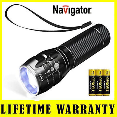 #ad LED Flashlight Torch 1193 With Adjustable Focus Zoom Battery $2.99
