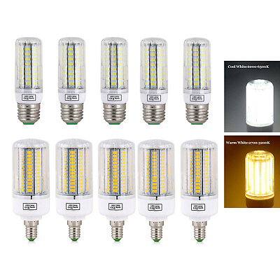 #ad 1X 6X 10X LED Corn Bulb E27 E14 Light 5730 SMD 7W 12W 15W 20W 25W 45W White Lamp $53.39