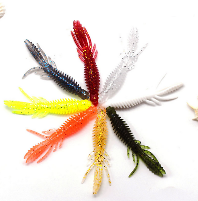 #ad 10Pcs Soft Fishing Lures Swimbait for Crappie Bass Trout Artificial Baits Worms $17.26