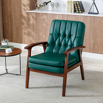 #ad Mid Century Single Armchair Sofa Retro Modern Solid Wood Fabric Accent Chair $150.92