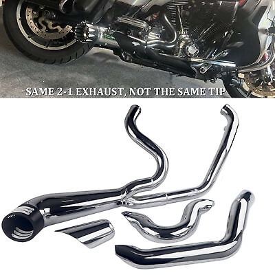#ad SHARKROAD Head Turning 2 into 1 Exhaust Pipes for Harley Davidson 1995 2016 $559.99