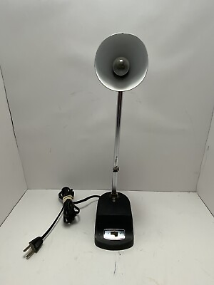 #ad #ad Vintage Retro Black Adjustable Metal Armed Desk Lamp EUC Great Look Taiwan $35.00