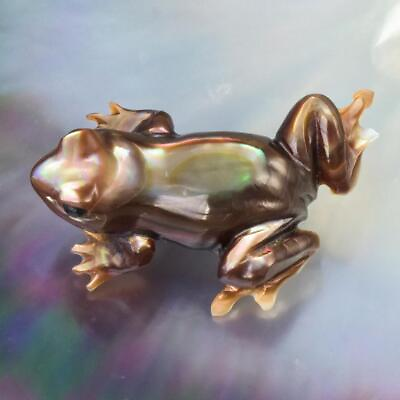#ad Frog Carving Lustrous Penguin Wing Oyster Shell for Collection or Jewelry 5.20 g $44.00