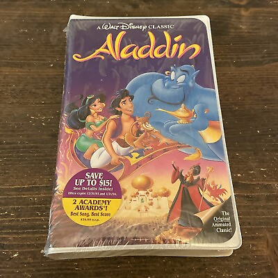 #ad Aladdin VHS 1993 Walt Disney Classic New Sealed $12.99