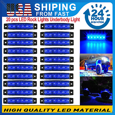 #ad Blue 20 Pods LED Rock Lights Underbody Light For Jeep Offroad Truck UTV ATV Boat $21.99