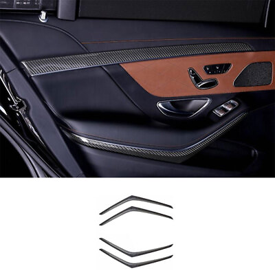 #ad For Benz S Class 2014 2020 Dry Carbon Fiber Interior Door Handrail Strip Trim $854.95