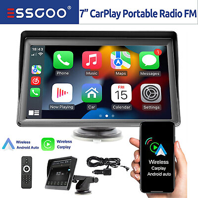 #ad Universal 7quot; Touch Screen Car Radio Apple CarPlay Android Auto Portable Stereo $47.17