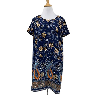 #ad Lulus A Place For Us Floral Dress Womens M Medium Shapeless Short Sleeve Scoop $16.95