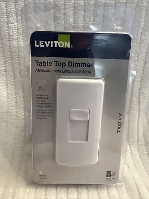 #ad LEVITON TBL03 10W Table Top Dimmer Universal Lighting Control White Open Package $9.95