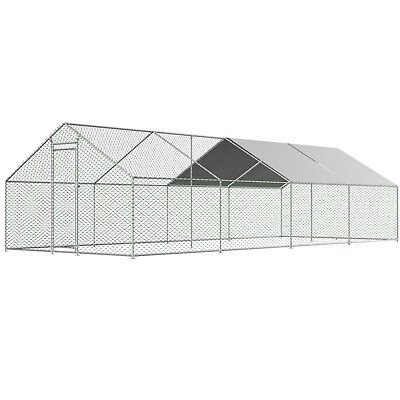 #ad 26ft x 10ft Metal Walk In Chicken Coop Run Cage Rabbit Hutch Hen House Enclosure $269.99