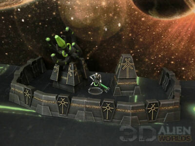 #ad Necrontyr Defense Wall Terrain Set for 28mm Tabletop Sci Fi Wargaming Necromunda $21.55