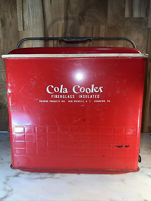 #ad Vintage Cola Cooler 1950#x27;s. Fiberglass Insulated Cooler by Poloron Products N.Y $250.00