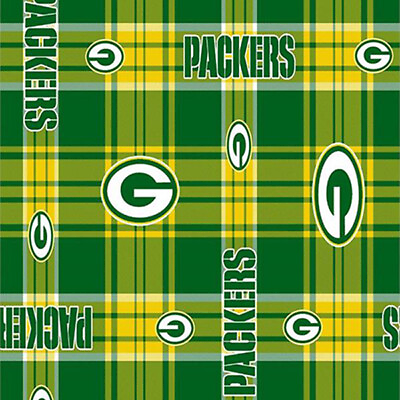 #ad NFL Green Bay Packers Plaid Licensed Fleece Fabric SOLD BY THE YARD $20.90