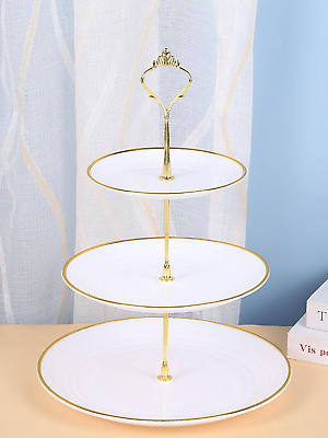 #ad 3 Tier Cake Rack Modern Stand Cake Round Serving Display Cake Rack For Home $23.99