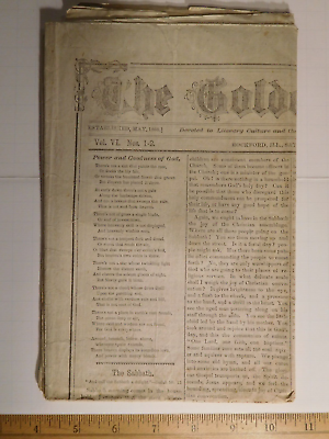 #ad Amazing Rockford Illinois Antique May 10 1873 Newspaper The Golden Censer $98.73