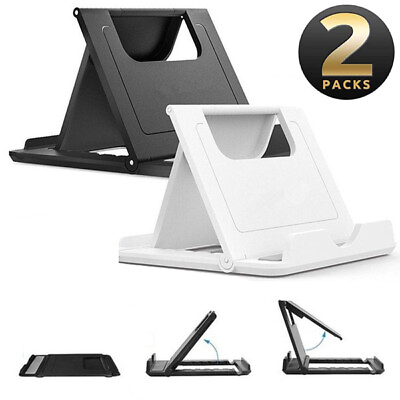 #ad 2 Pack NEW Phone Holder Foldable Desk Stand Multi Angle Mount For iPhone Samsung $2.98