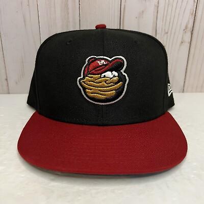 #ad New Era MILB Modesto Nuts Black Red Fitted Cap Hat Size 7 5 8 $25.00