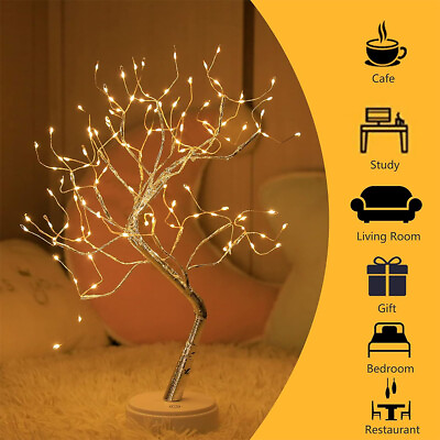 #ad LED Bonsai Twig Tree Lights Light Up Birch Christmas Tree Table Lamp Decor Gifts $15.99