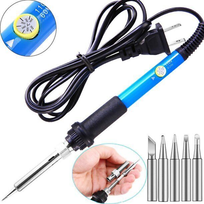#ad 60W Electric Soldering Iron Power Switch LCD Adjustable Temperature Welding Tool $5.70