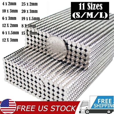 #ad Lot Neodymium Magnets N52 Disc Round Super Strong Rare Earth Small Large Magnet $5.94