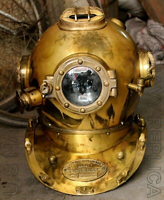 #ad Brass Steel Full Size Maritime Gift Diving Divers Helmet Us Navy Mark V Antique $199.23