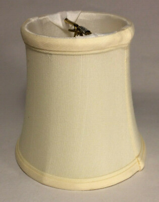 #ad Chandelier Bell Style Softback Fabric Shade Eggshell Bulb ClipTissue Shantung $13.06