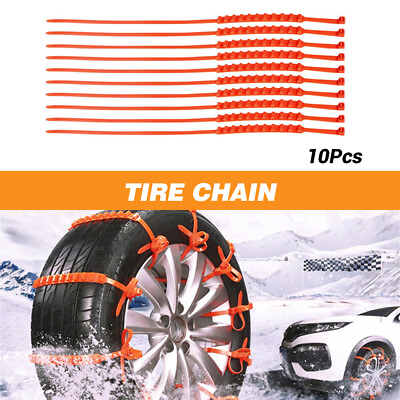 #ad 10 PCS Tire Snow Chain for Car Truck Anti Skid SUV Emergency Winter Driving $14.24
