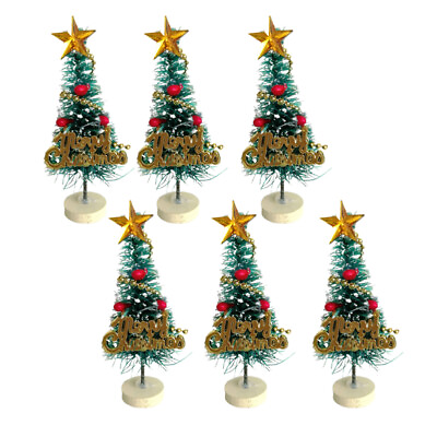 #ad Mini Desk Christmas Tree Holiday Table Decorations 6pcs Tiny Xmas Tree $11.15