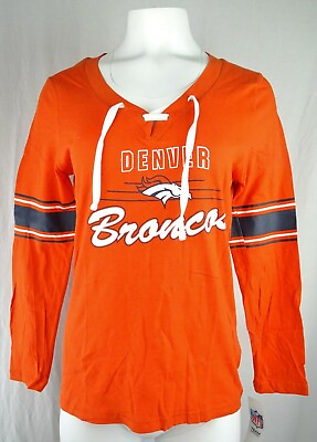 #ad Denver Broncos NFL Team Apparel Women#x27;s Lace Up T Shirt $24.99