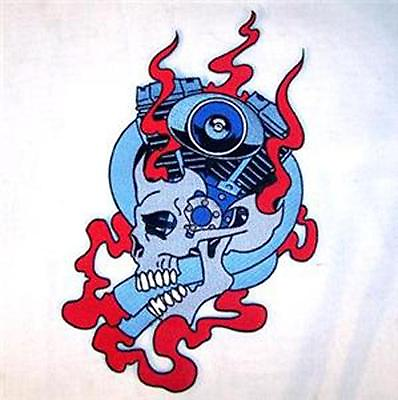 #ad 1 JUMBO ENGINE SKULL JACKET BACK PATCH embroidered biker JBP7 skulls NEW $28.74