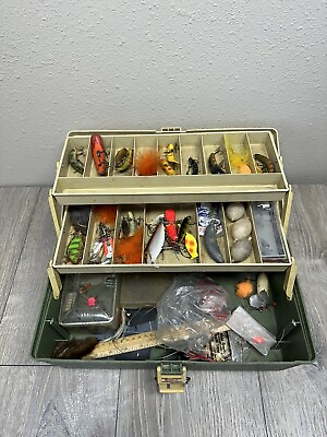 #ad Lot Of Fishing Lures amp; Plano 6302 Tackle Box $32.00