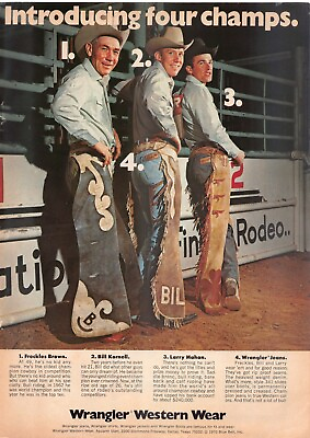 #ad Wrangler Western Wear Freckles Brown B Kornell L Mahan Vtg Horse Cowboy Print Ad $34.95