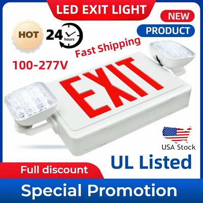 #ad LED Exit Sign lamp amp; Emergency Light – Dual LED Lamp UL 94 Fire Resistance light $117.00
